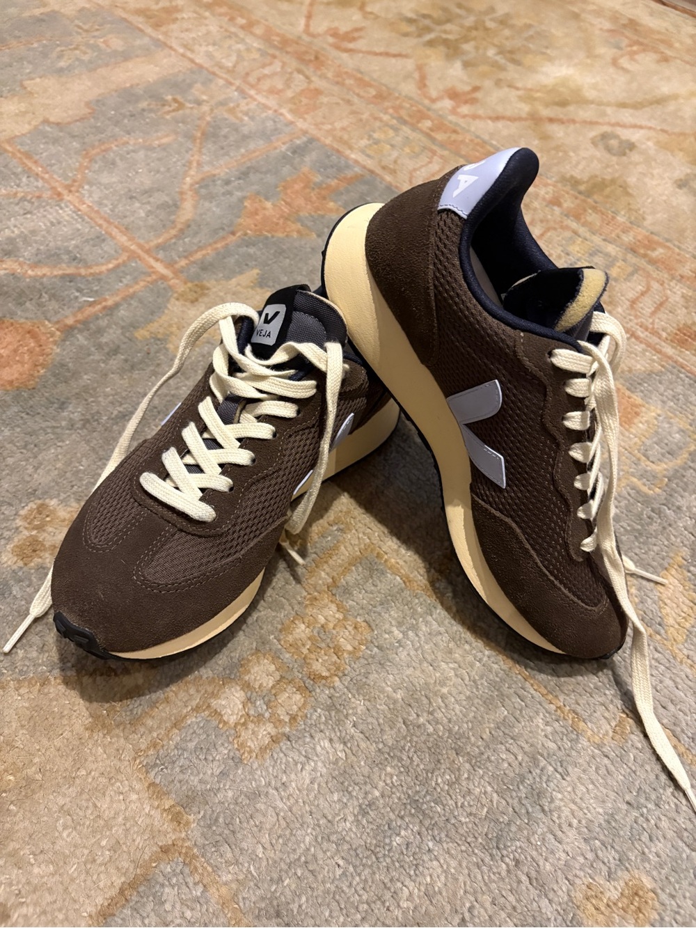 Veja Brown Sneaker with Cream Accents